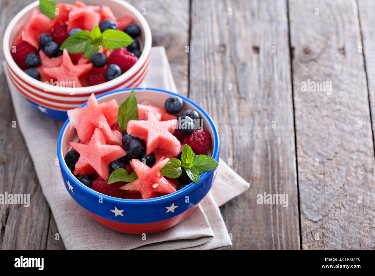 Fruit salad with watermelon and blueberries Stock Photo - Alamy