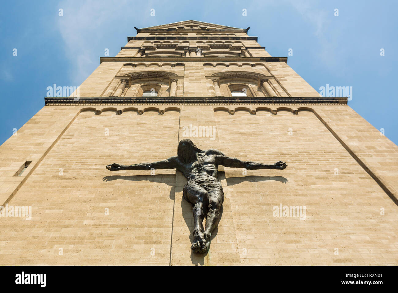 Germany, Dusseldorf, Jesus statue at Church of Saint Roch Stock Photo
