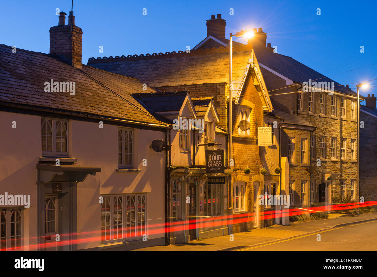 UK, Wales, HayonWye, Houses in Broad Street Stock Photo Alamy
