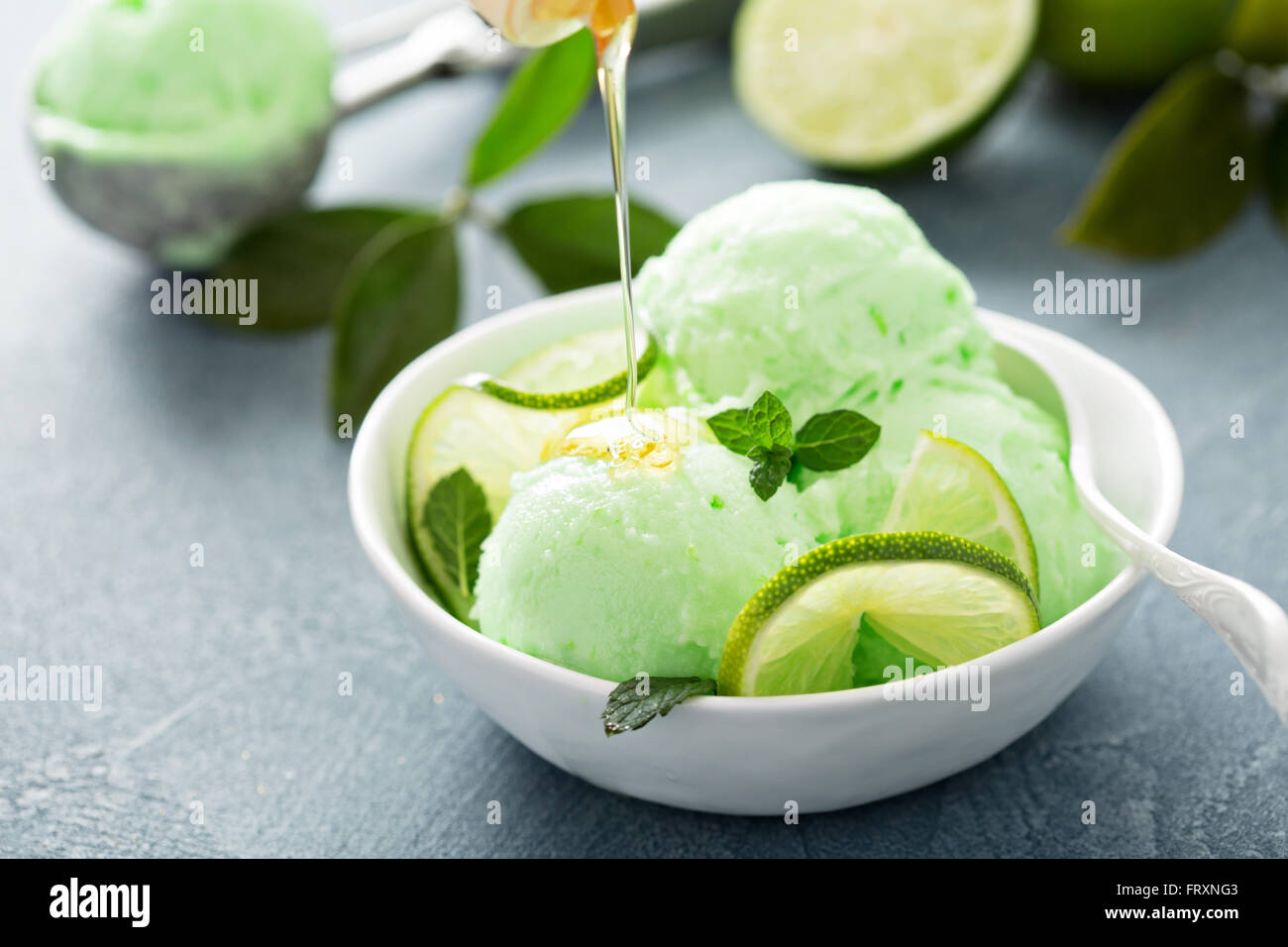 Green refreshing lime ice cream Stock Photo Alamy