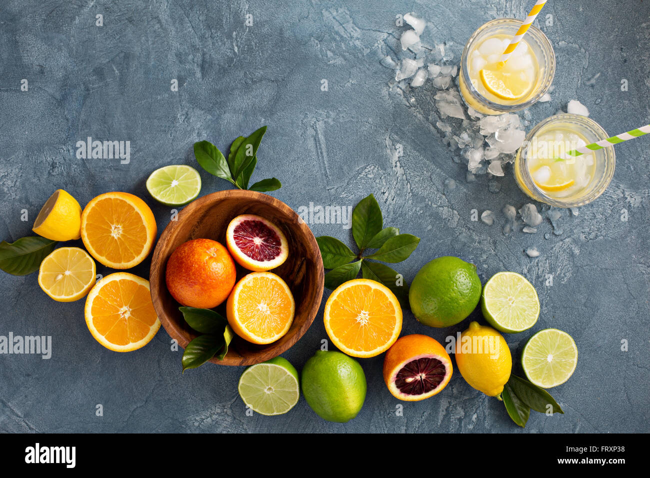 Citrus fruits background with oranges, limes and lemons Stock Photo - Alamy