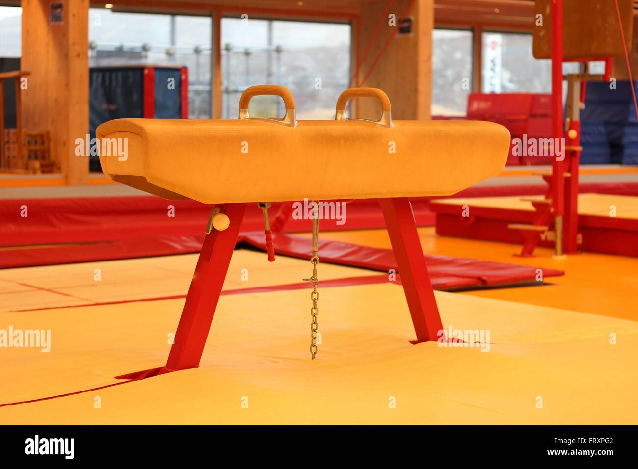 Gymnastic equipment in a gymnastic club in the Faroe islands Stock