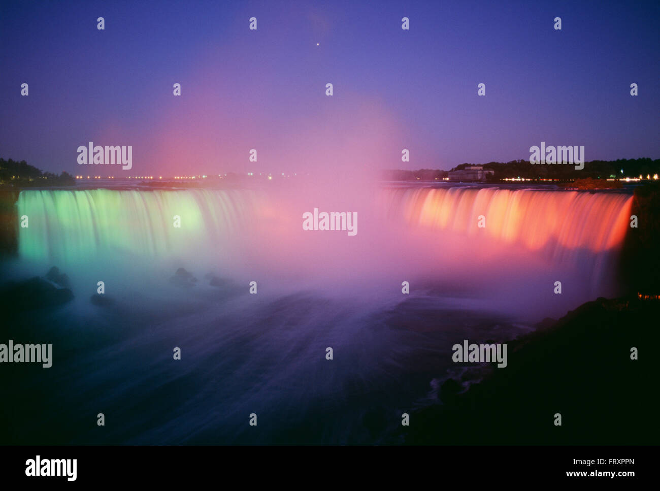 Niagara Falls (Horseshoe Falls) Lit up at Night, Niagara, Ontario