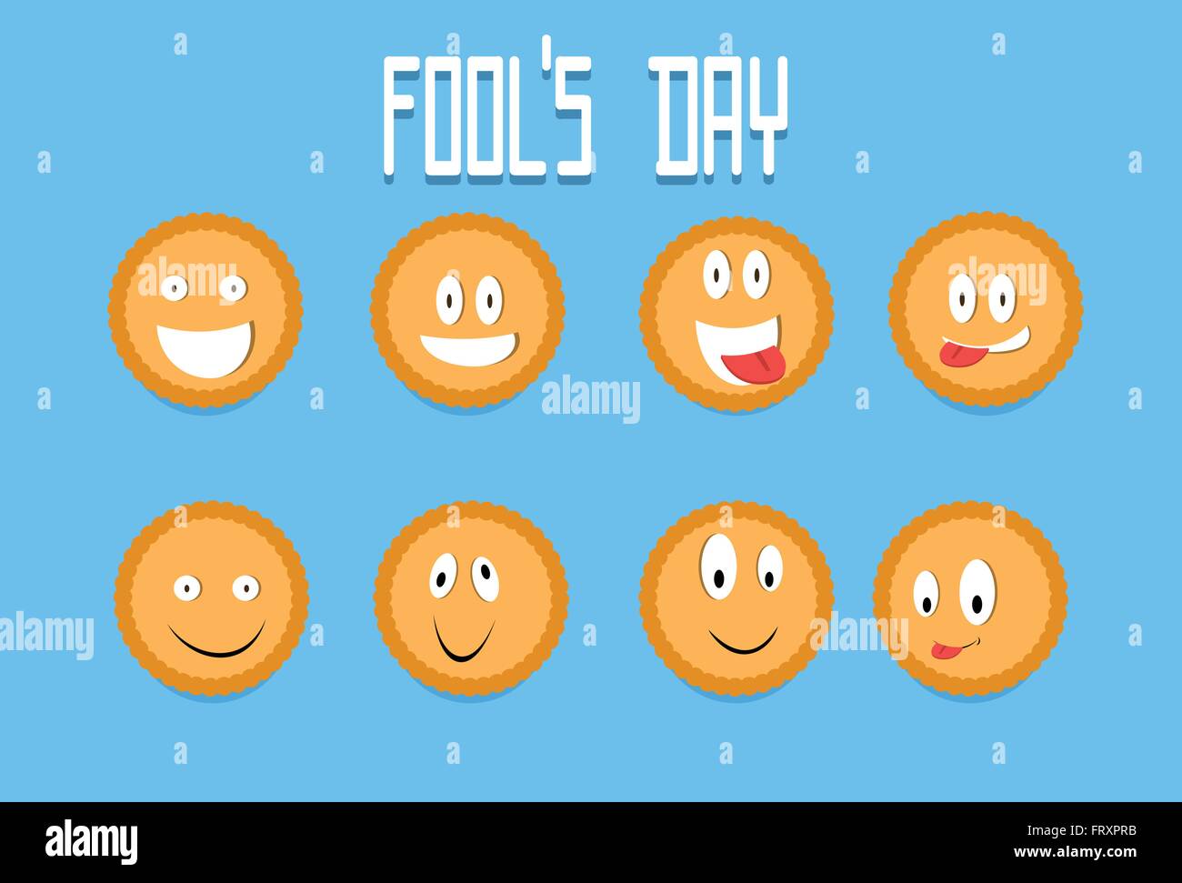 Smile Cracker Cookies Cartoon Faces Set Fool Day April Stock Vector Image &  Art - Alamy