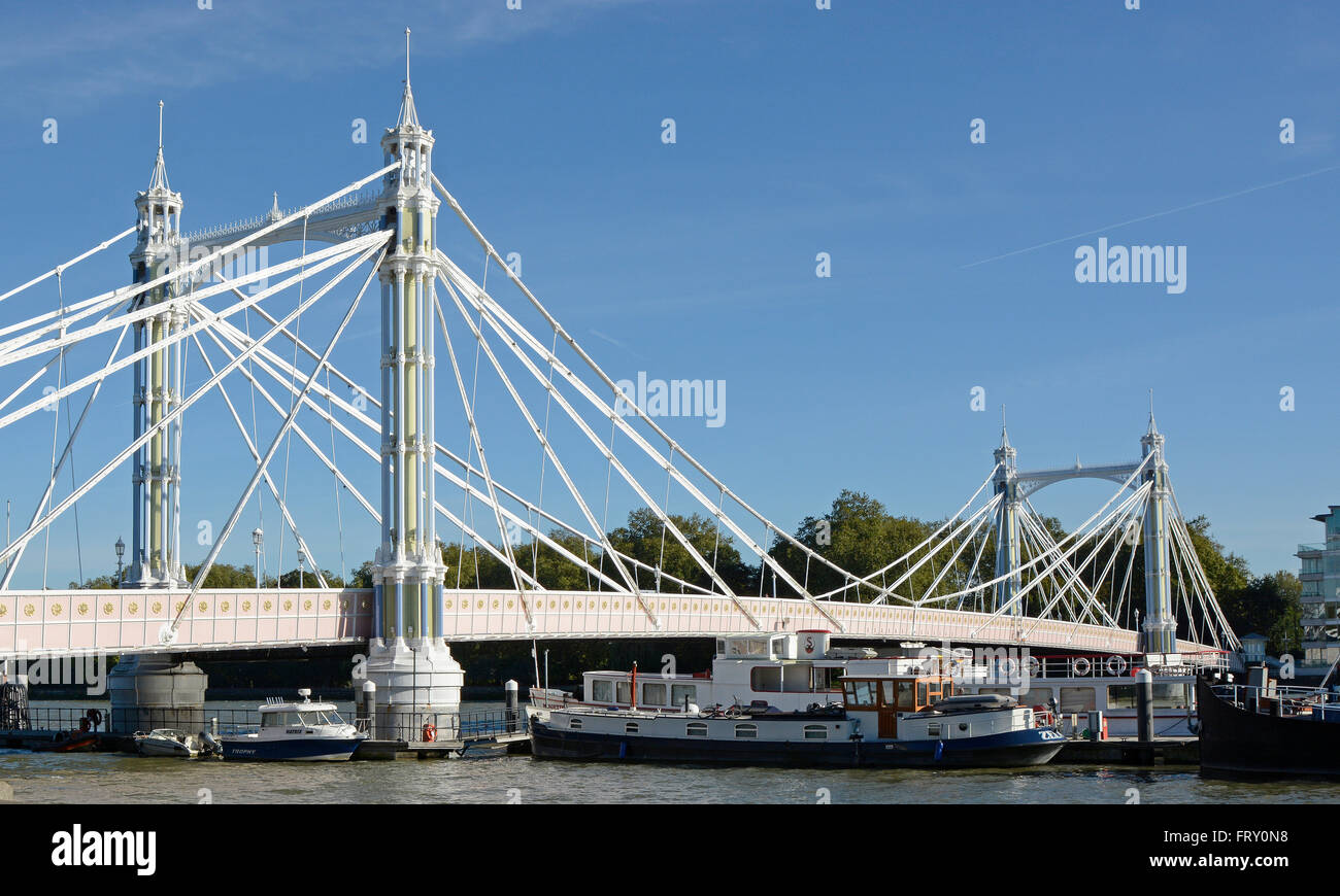 Albert Bridge over the River Thames in London, England Stock Photo - Alamy
