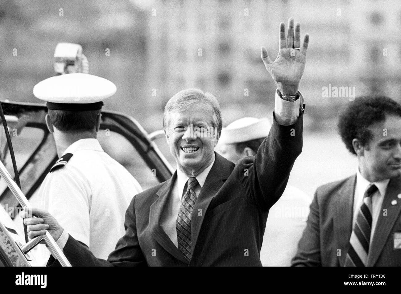 Jimmy Carter, president of  United States in Venice for G7 summit  in June 1980 Stock Photo