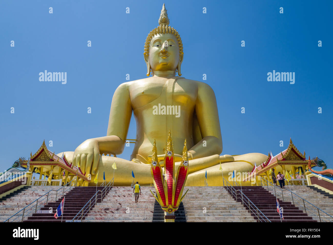The Great Buddha of Thailand at Wat Muang Temple in Ang Thong Province Stock Photo