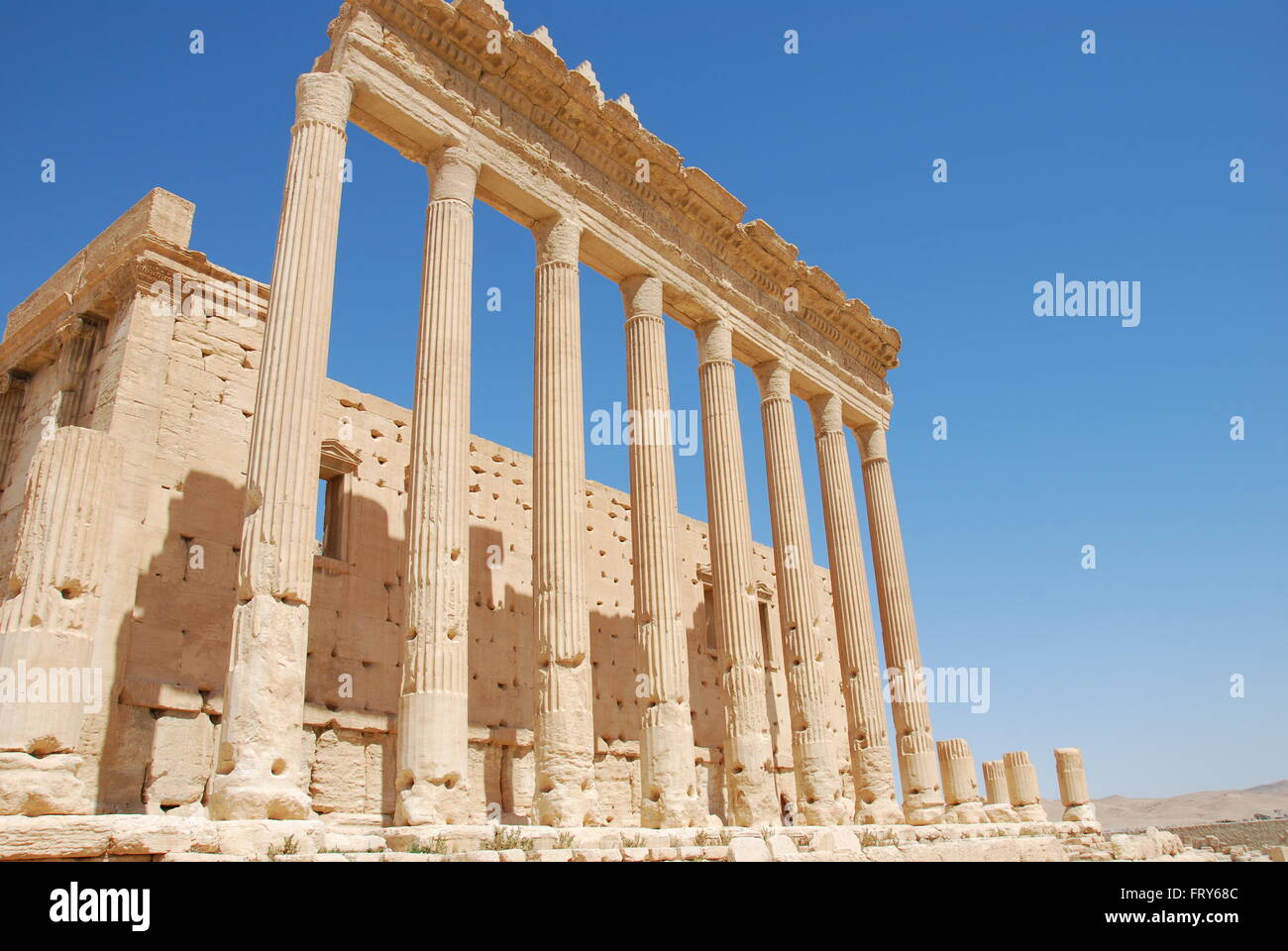 Ruins in the Syrian desert in the ancient city of Palmyra, Syria, 03 ...