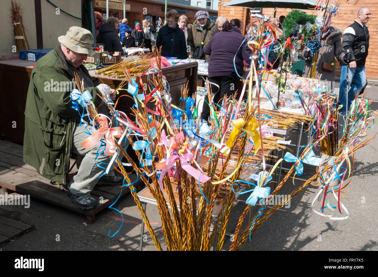 Traditional Easter kourbashes on sale at a local market in Bratislava ...