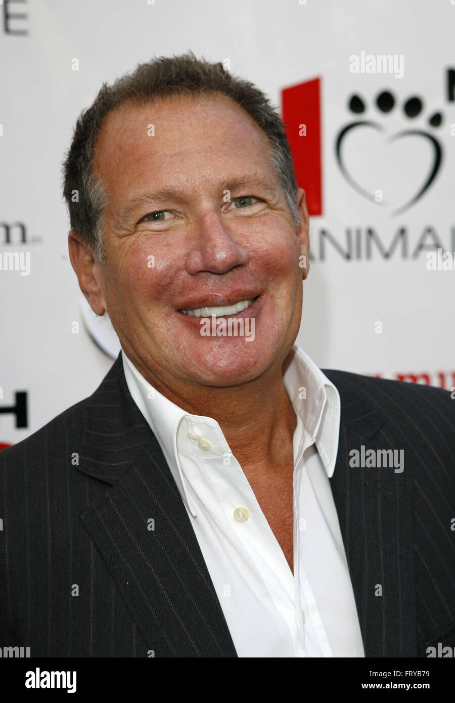March 24, 2016 - Comedian Garry Shandling, star of the'Larry Sanders Show' and'It's Garry Shandling's Show' has died at 66. He reportedly died of a heart attack. PICTURED: July 19, 2008 - Holmby Hills, California, U.S. - Jul 19, 2008 - Holmby Hills, California, U.S. - GARRY SHANDLING attends the 2nd Annual Bow Wow WOW! Charity fundraiser for animals event at the Playboy Mansion. (Credit Image: © Patrick Fallon/ZUMApress.com) Stock Photo