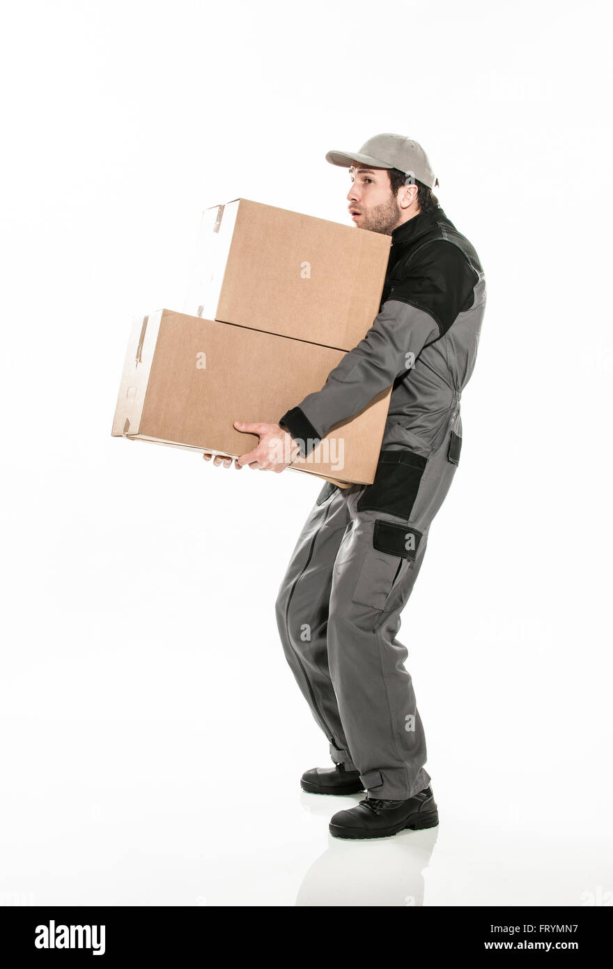 Carrying heavy boxes hires stock photography and images Alamy