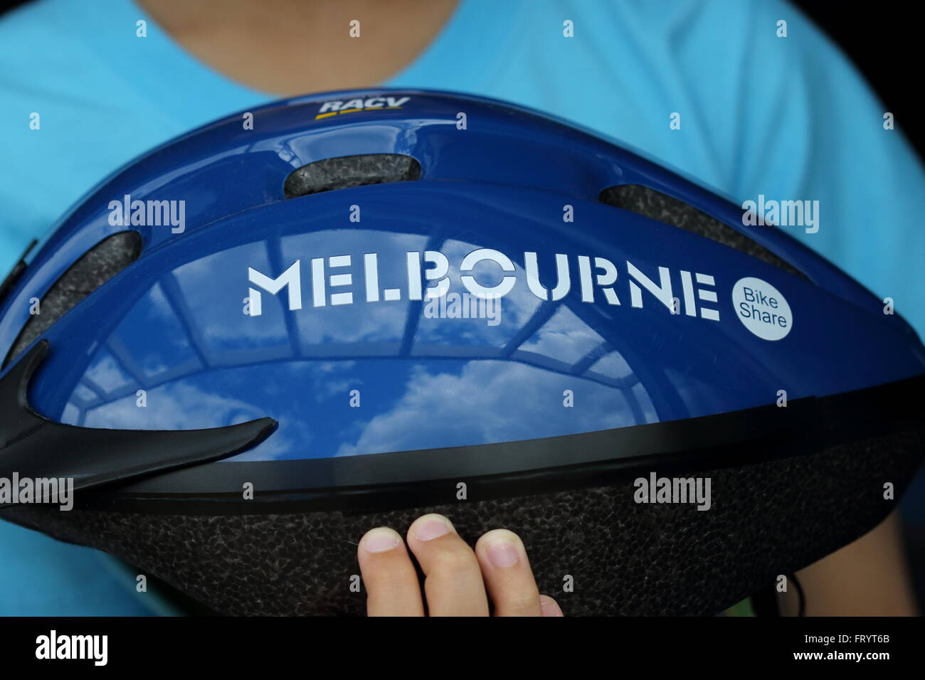 Melbourne Bike Share helmet Stock Photo