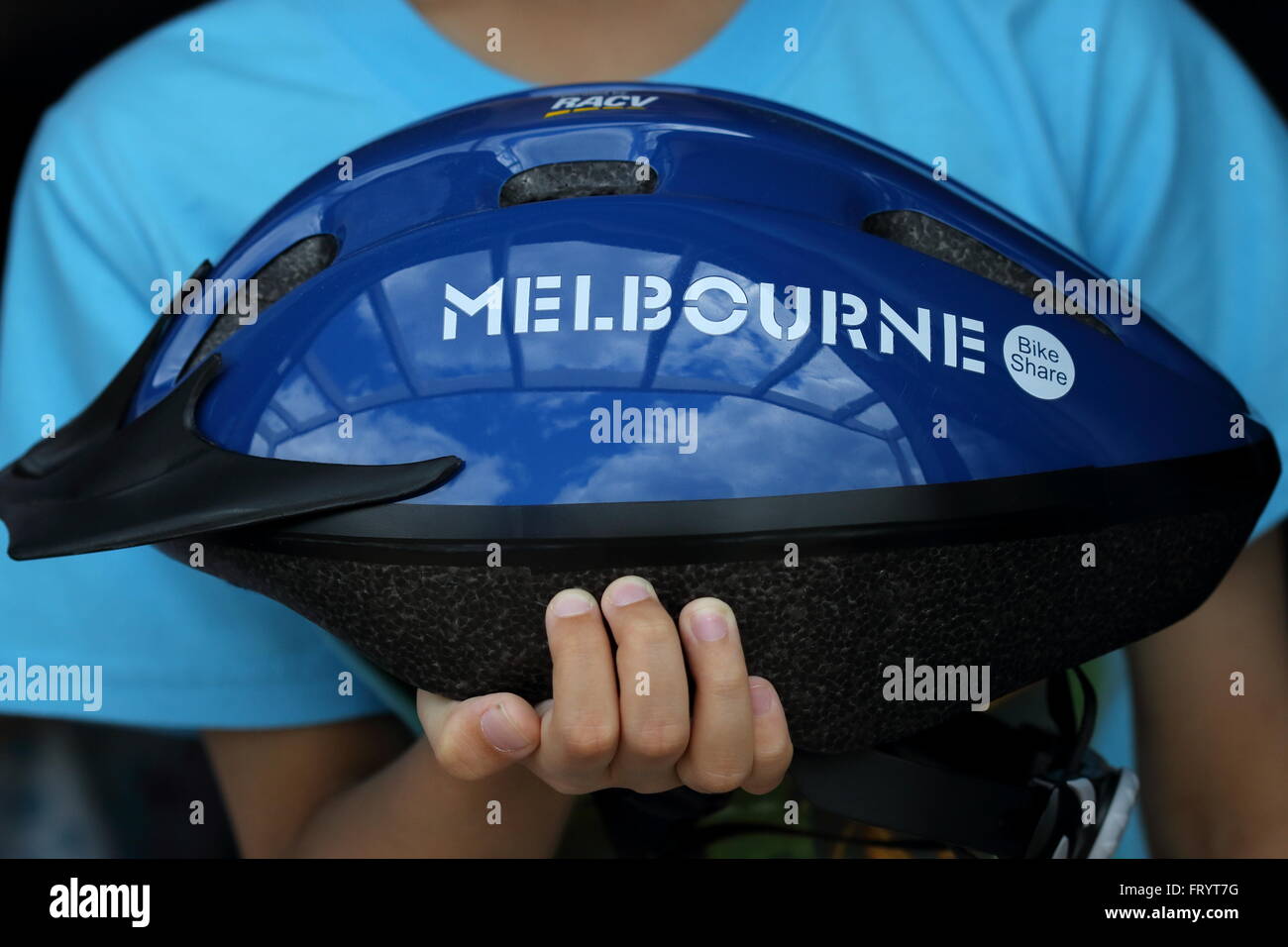 Melbourne Bike Share helmet Stock Photo Alamy