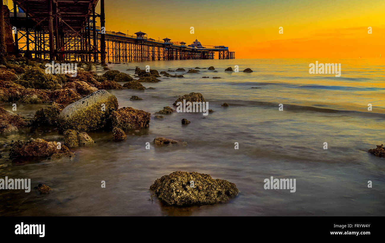 Sunset in Llandudno North Wales England. Taken under the Llandudno pier