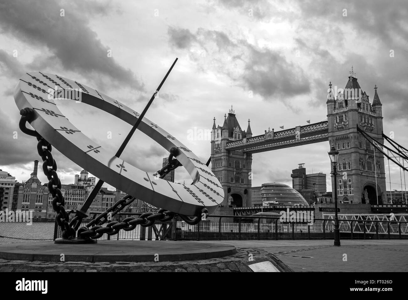 Sundial London Tower bridge Stock Photo