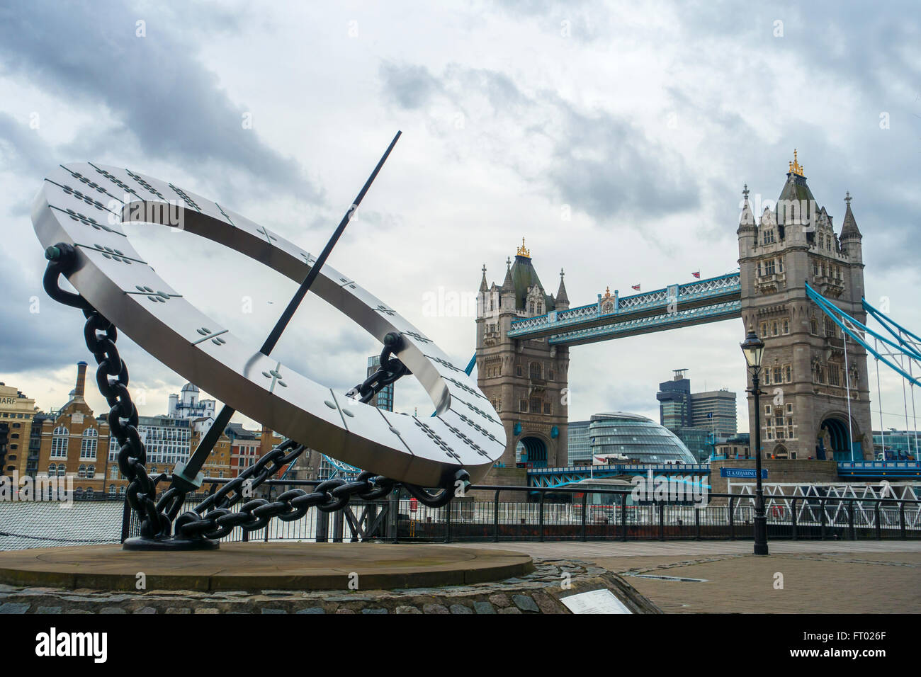 Sundial London Tower bridge Stock Photo