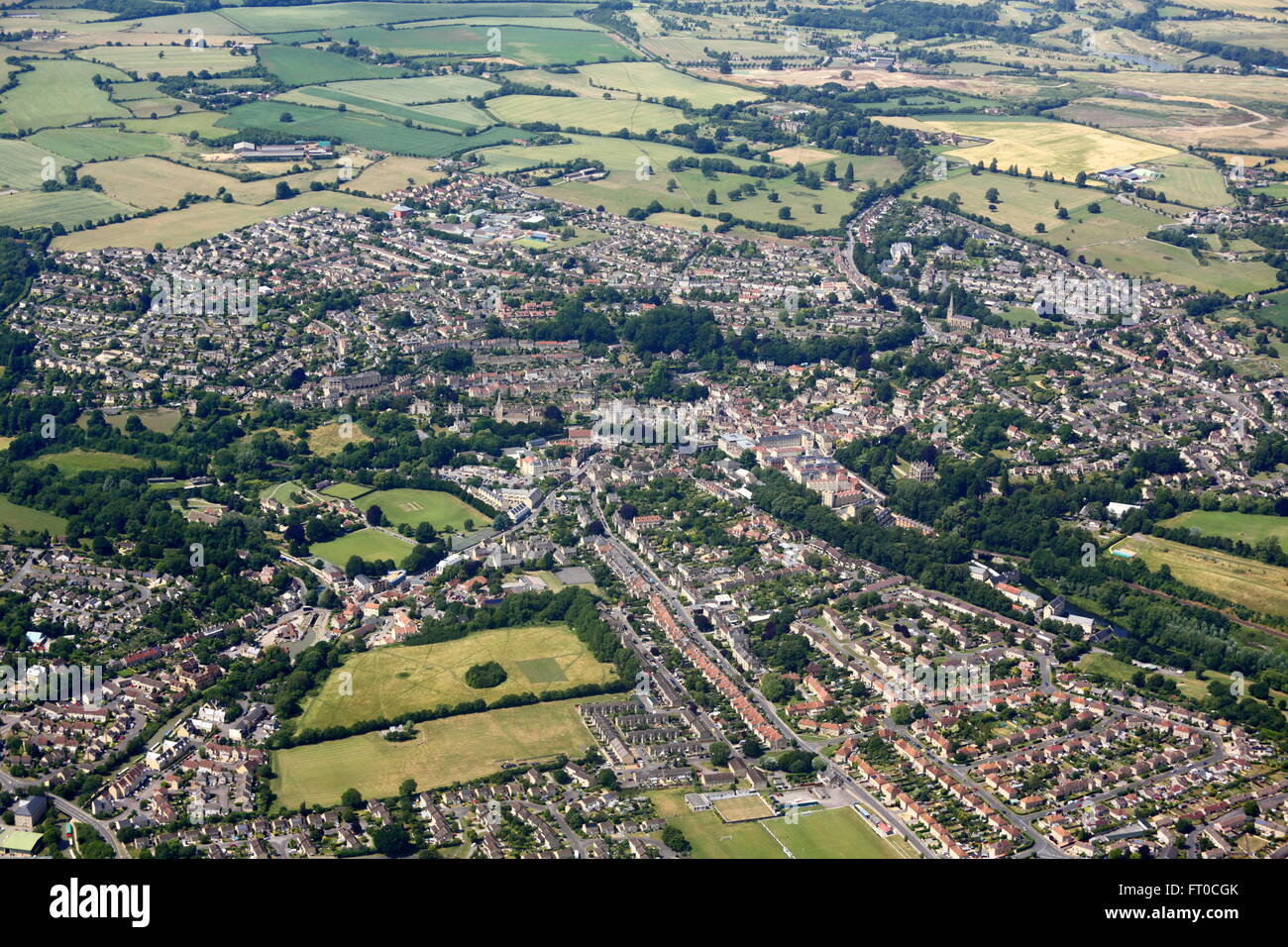 Aerial view of Bradford upon Avon Stock Photo