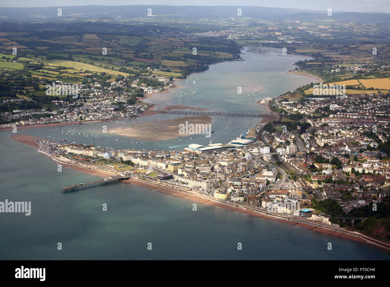 Aerial view of Teignmouth Stock Photo