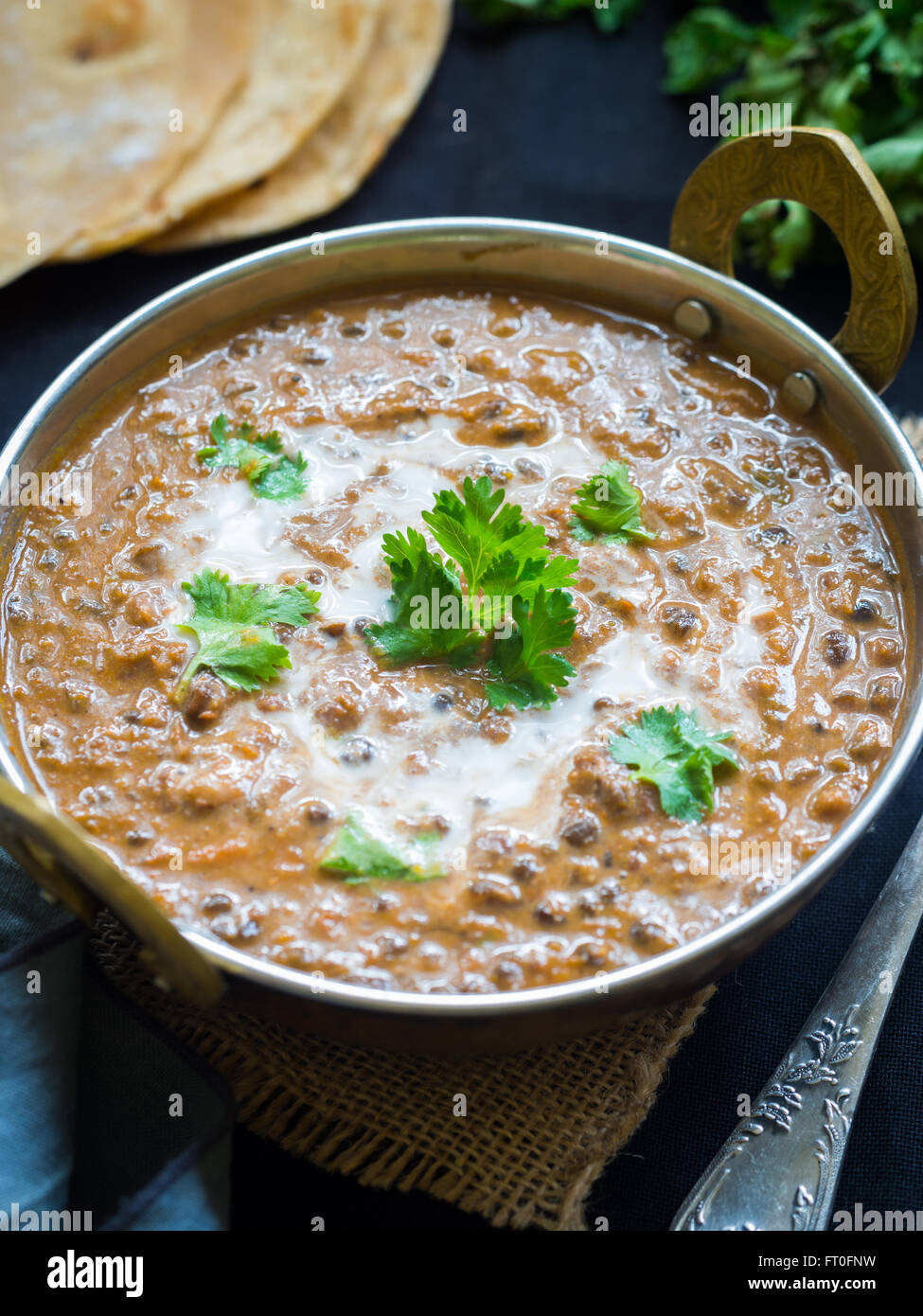 Dal makhani ('Buttery Lentil'), a popular dish originating from the Punjab region of India and Pakistan. Stock Photo