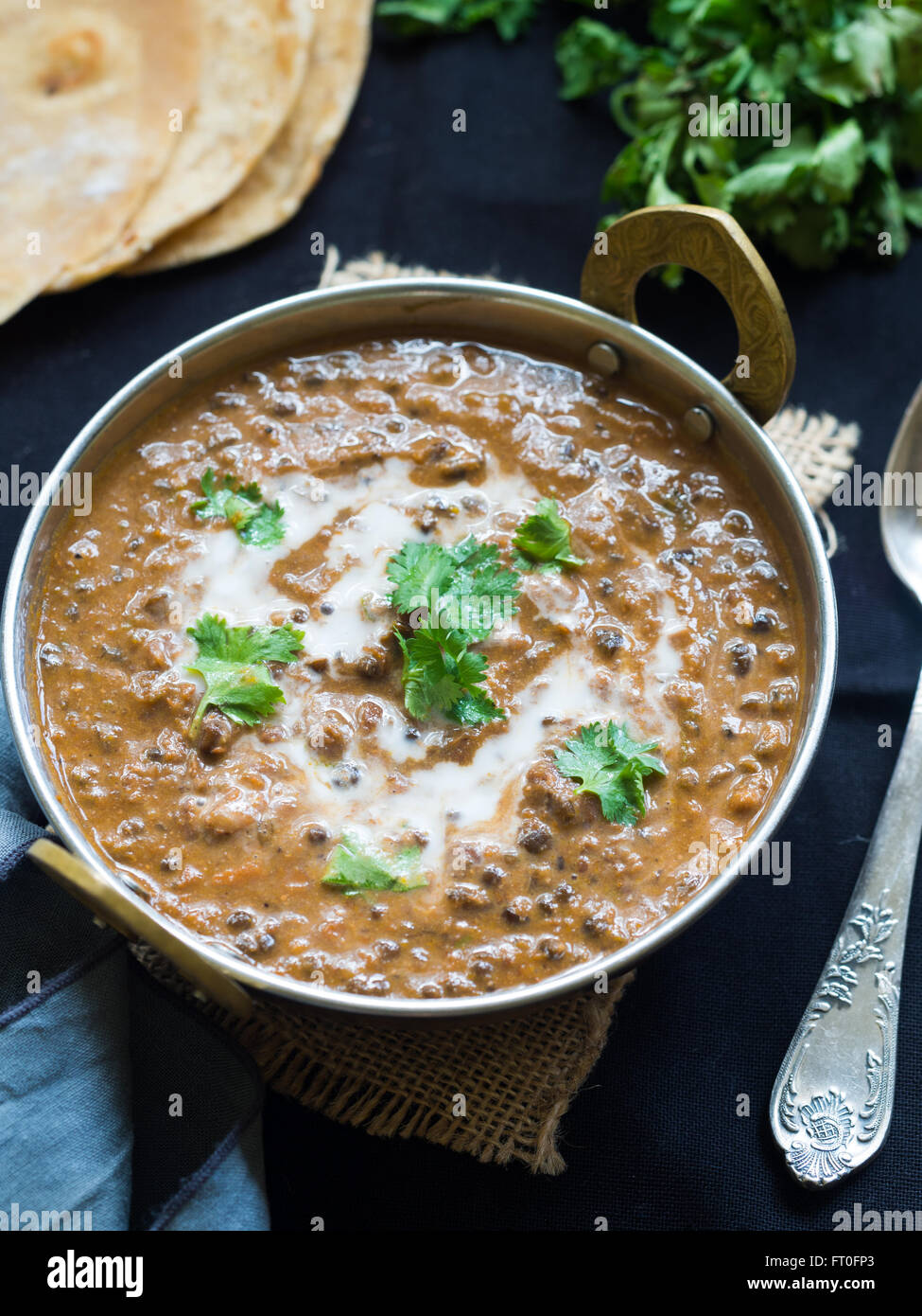 Dal makhani ('Buttery Lentil'), a popular dish originating from the Punjab region of India and Pakistan. Stock Photo