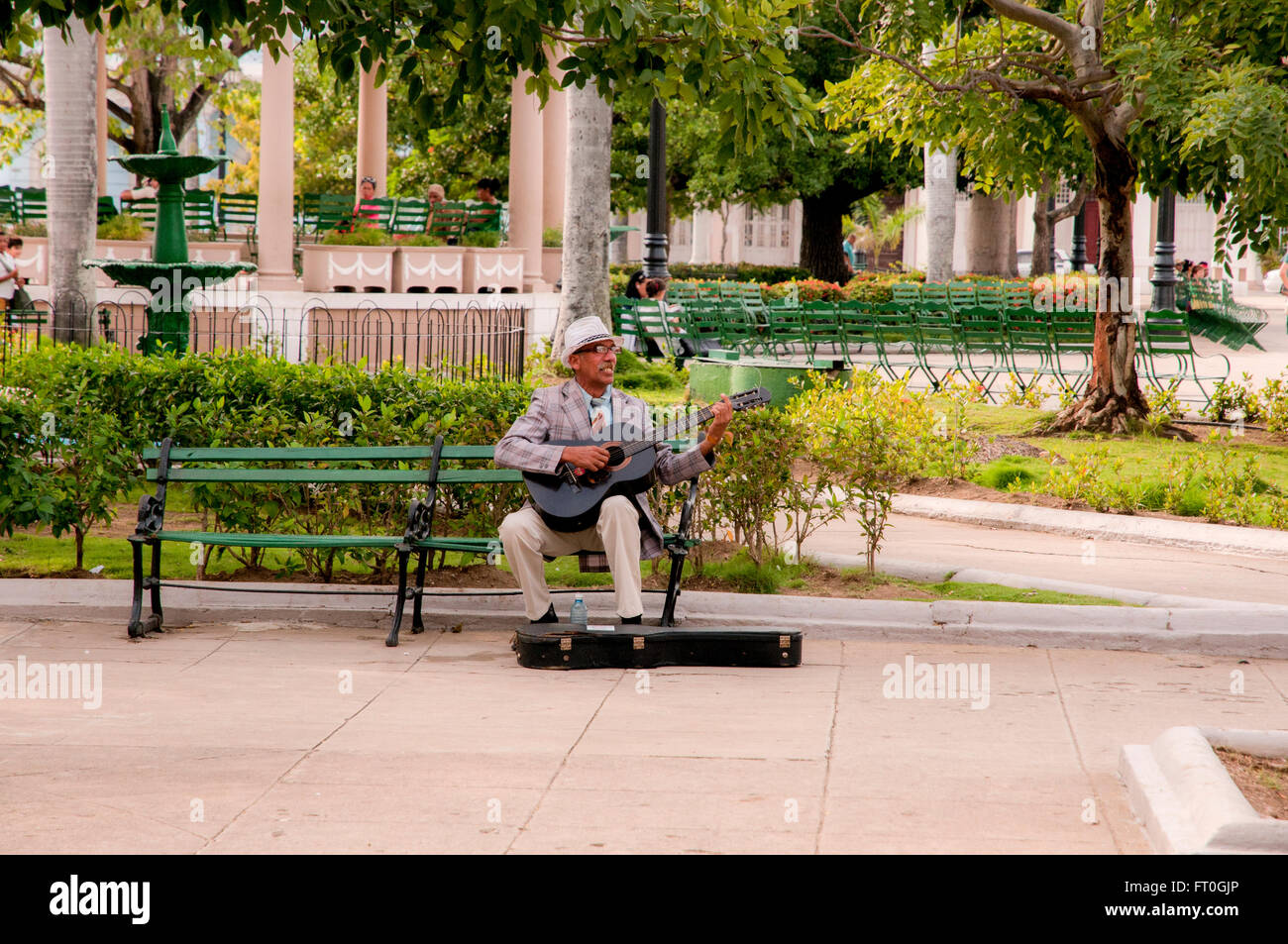 Cienfuegos, Cuba. busker in the central square Stock Photo