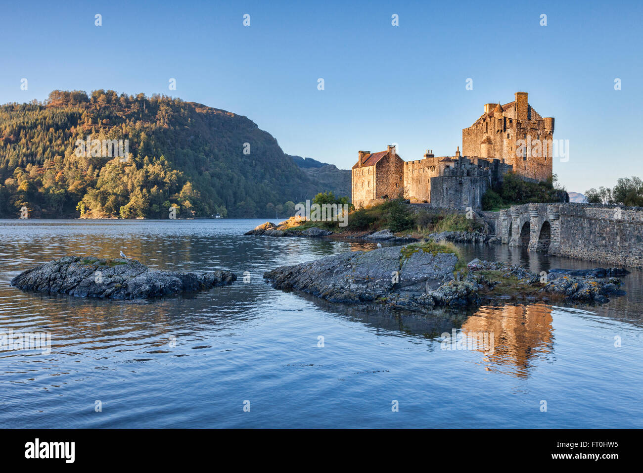 Autumn at Eilean Donan Castle, Highland, Scotland, UK Stock Photo