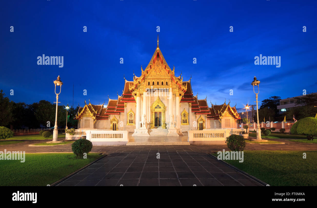 Marble Temple at night, Bangkok, Thailand Stock Photo - Alamy