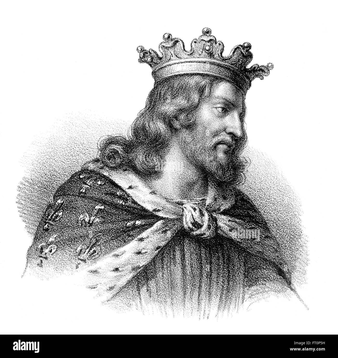 Charibert I, or Cherebert,  c. 517-567, king of the Franks, the Merovingian King of Paris,  Charibert I., um 520-567, König der Stock Photo