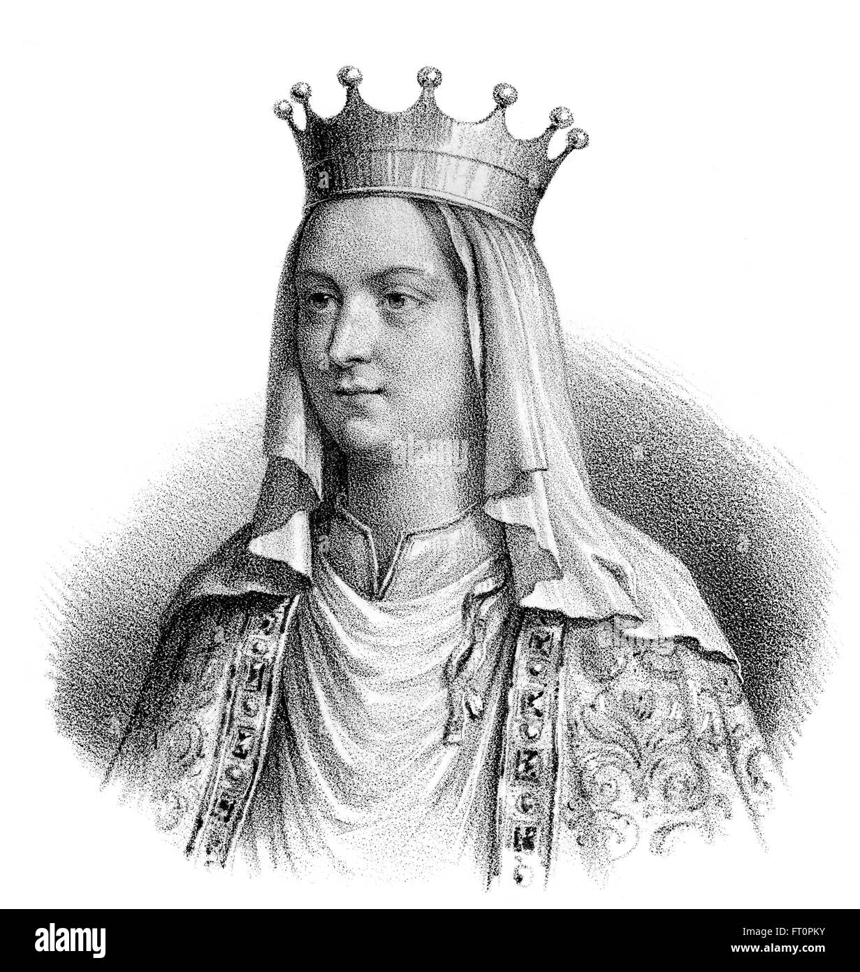 Bertrude, Beretrudis des Burgondes, c. 582-618, a Frankish queen consort from 613 to 618, wife of the Frankish king Chlothar II, Stock Photo