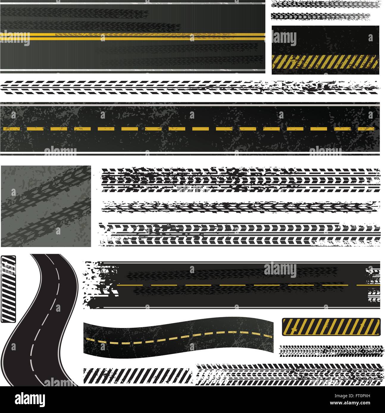 Road and tire track illustrations EPS 10 Stock Vector Image & Art - Alamy