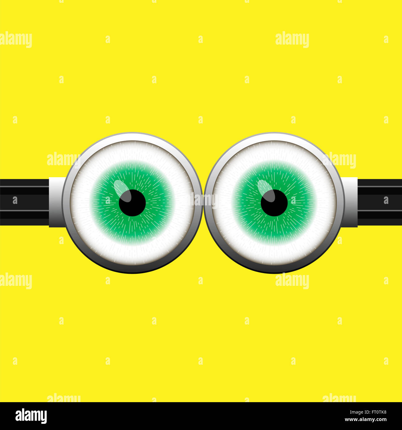 Goggle with Two Green Eyes Stock Photo Alamy