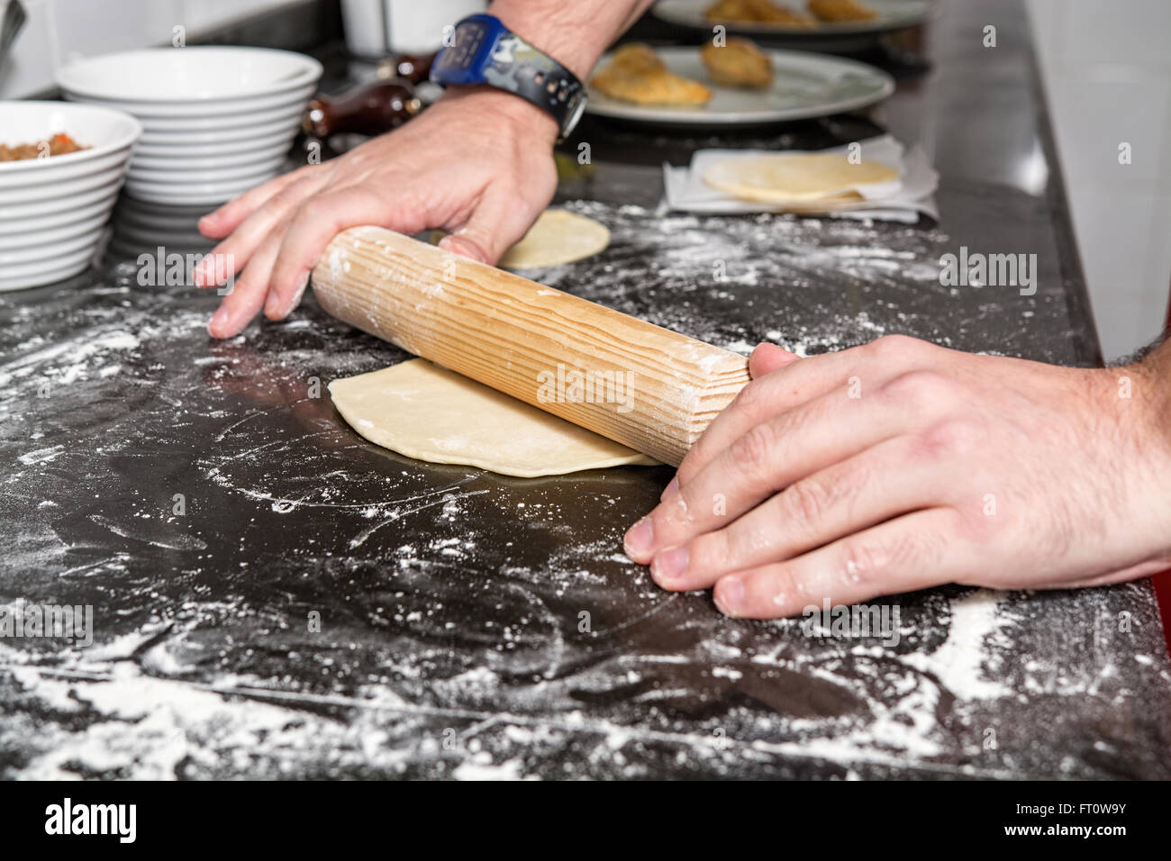 Image showcasing preparing dough in home ambient Stock Photo - Alamy