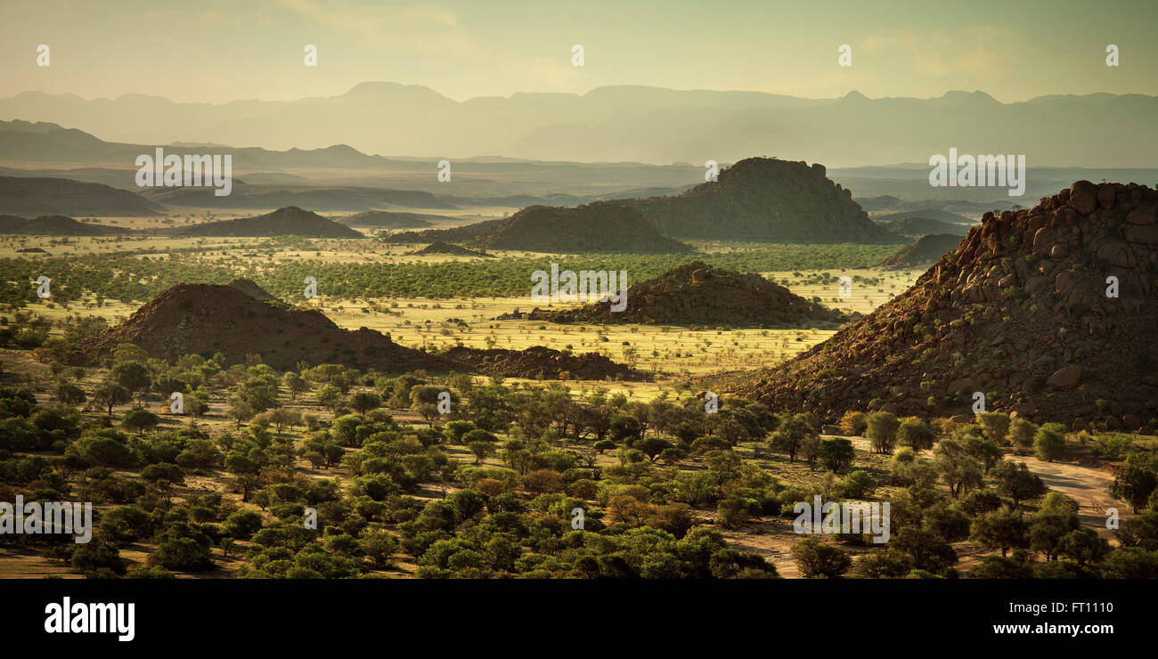View towards Damaraland, typical landscape, Damaraland, Namibia, Africa Stock Photo