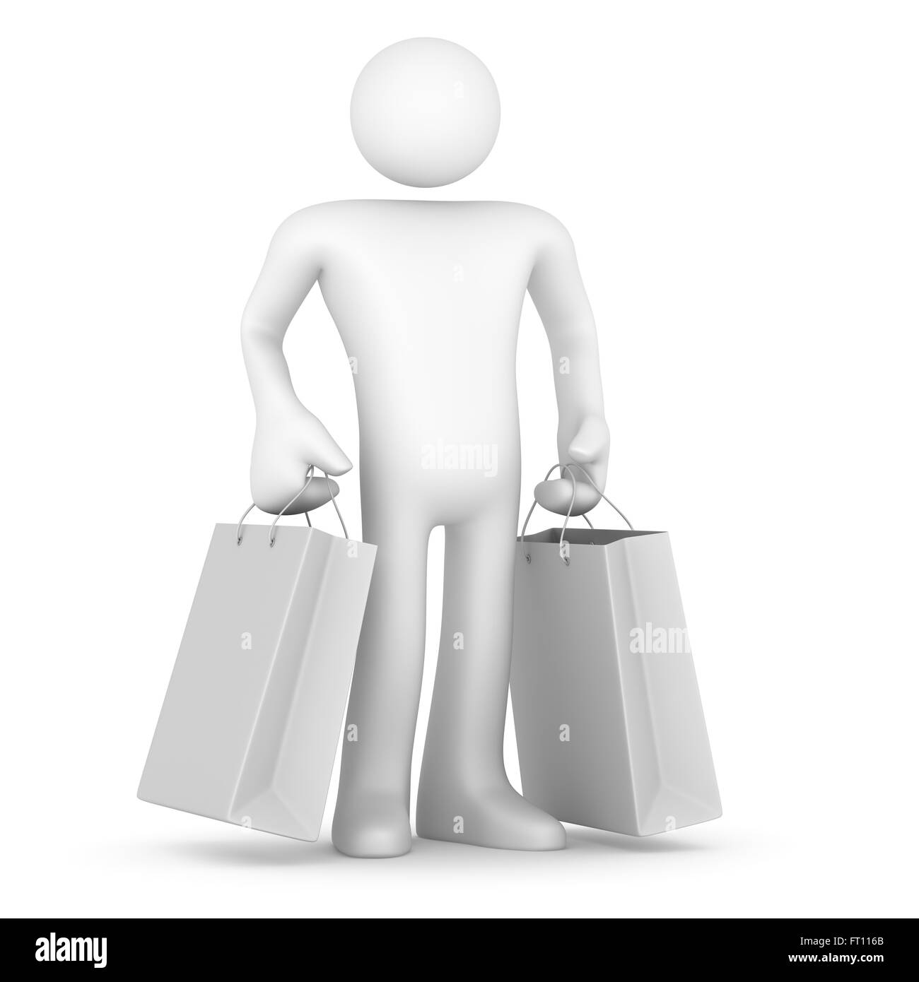 Man with Shopping Bag. Stock Photo