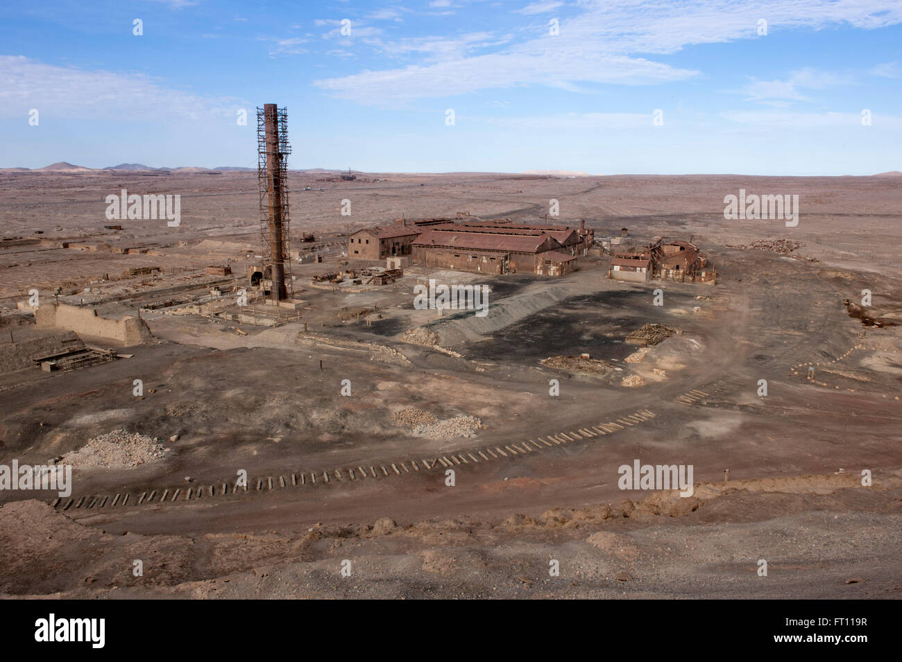 Humberstone Saltpeter Works in the Atacama Desert, Pozo Almonte, Region of Tarapaca, Chile Stock Photo