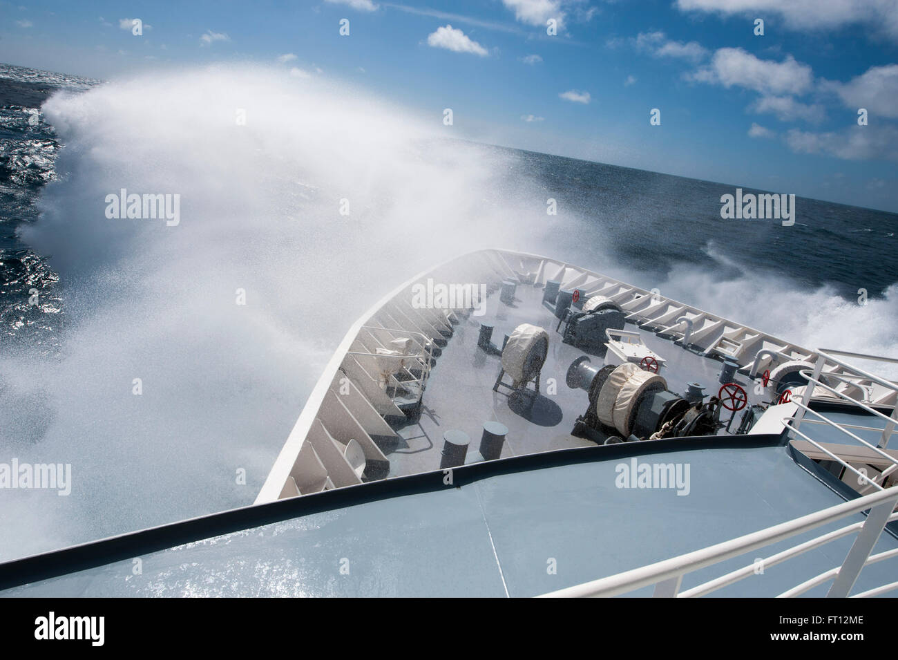 Bow of the expedition cruise ship MS Hanseatic HapagLloyd Cruises