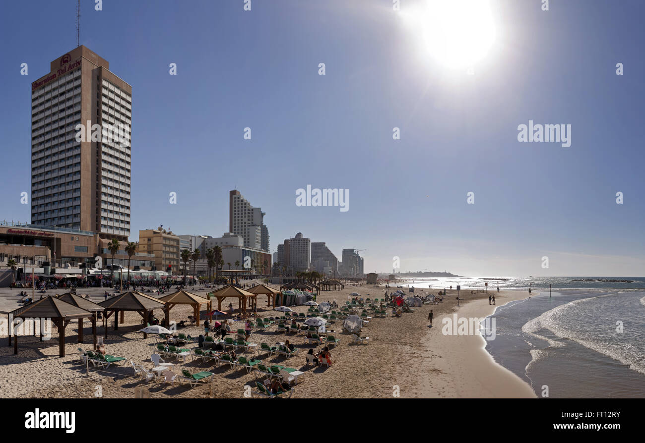 The beaches of Tel-Aviv, Israel, Asia Stock Photo