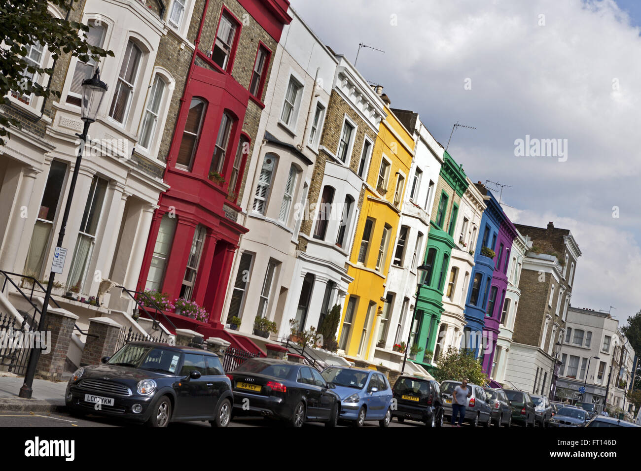 Colorful houses, Notting Hill, London, England, United Kingdom Stock Photo