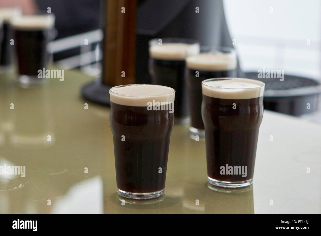 sample pints of guinness at the guinness storehouse dublin Ireland Stock Photo