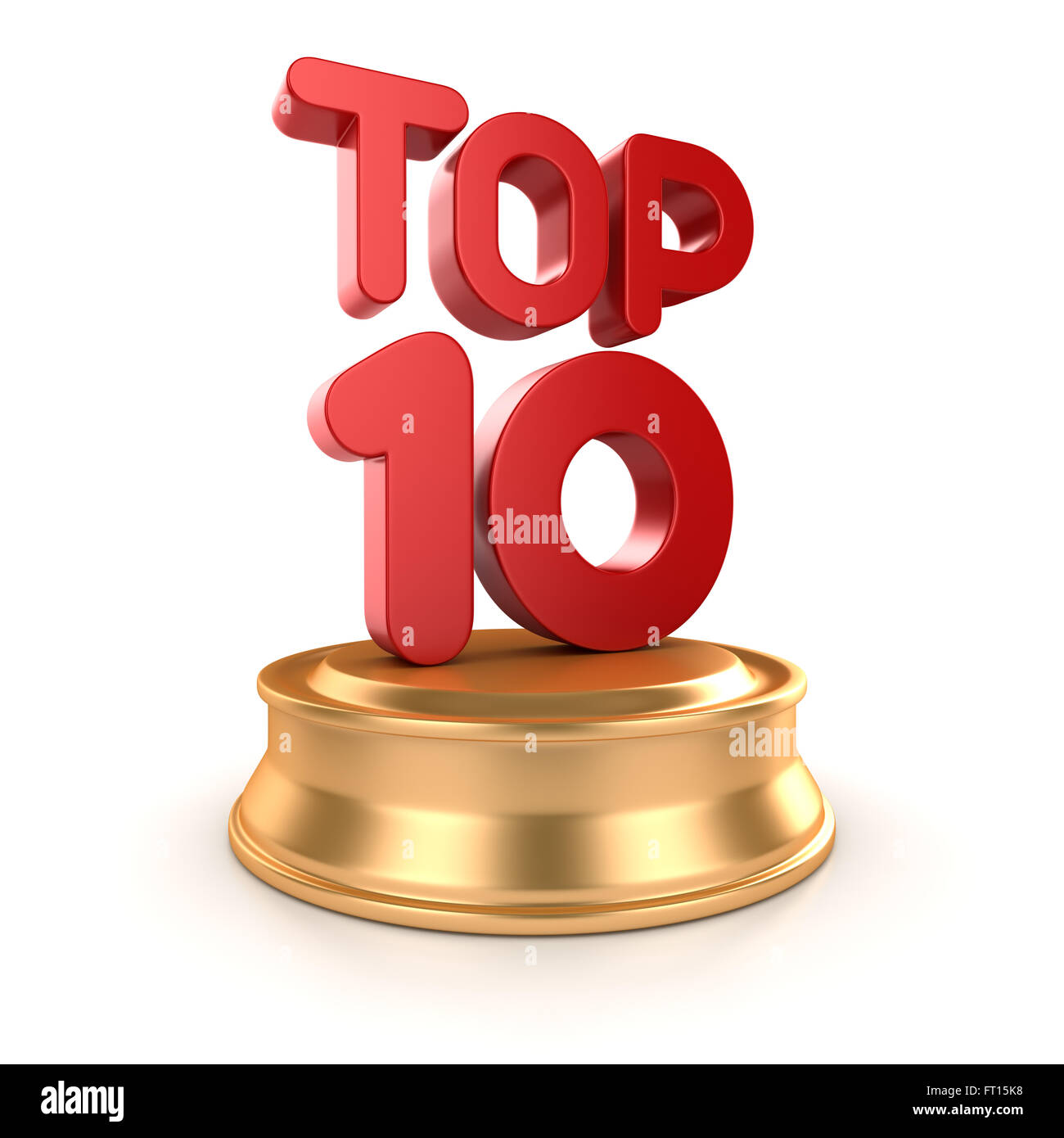 Top ten , This is a computer generated and 3d rendered picture. Stock Photo