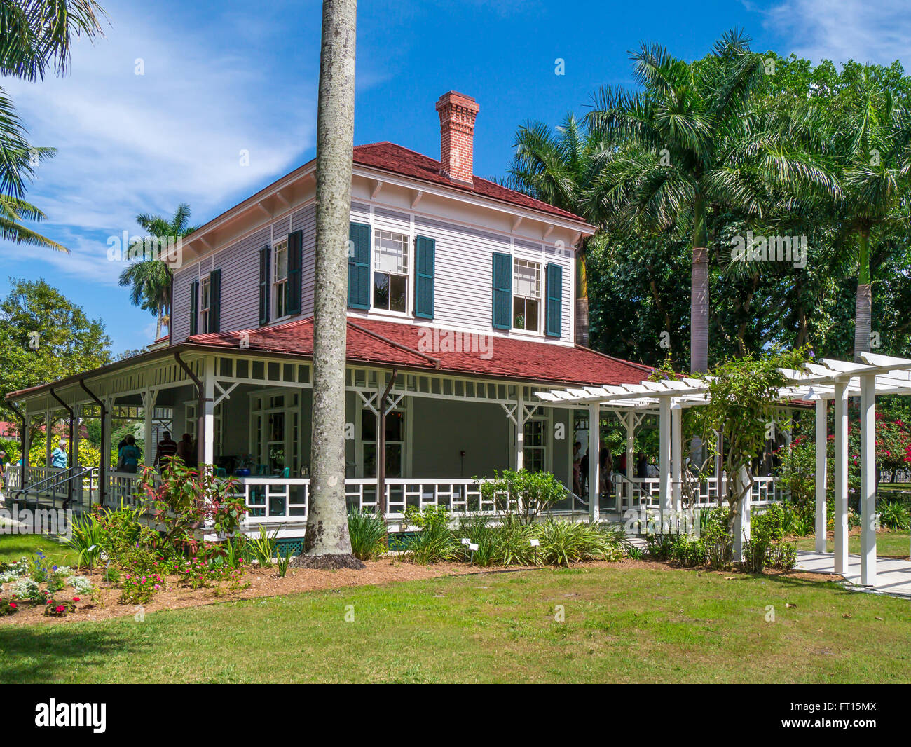 Edison main house at Edison and Ford Winter Estates in Fort Myers Florida Stock Photo