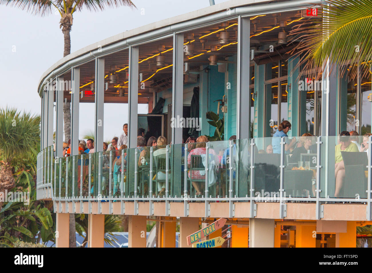 Fins at Sharkys restaurant on the pier in Venice Florida Stock Photo