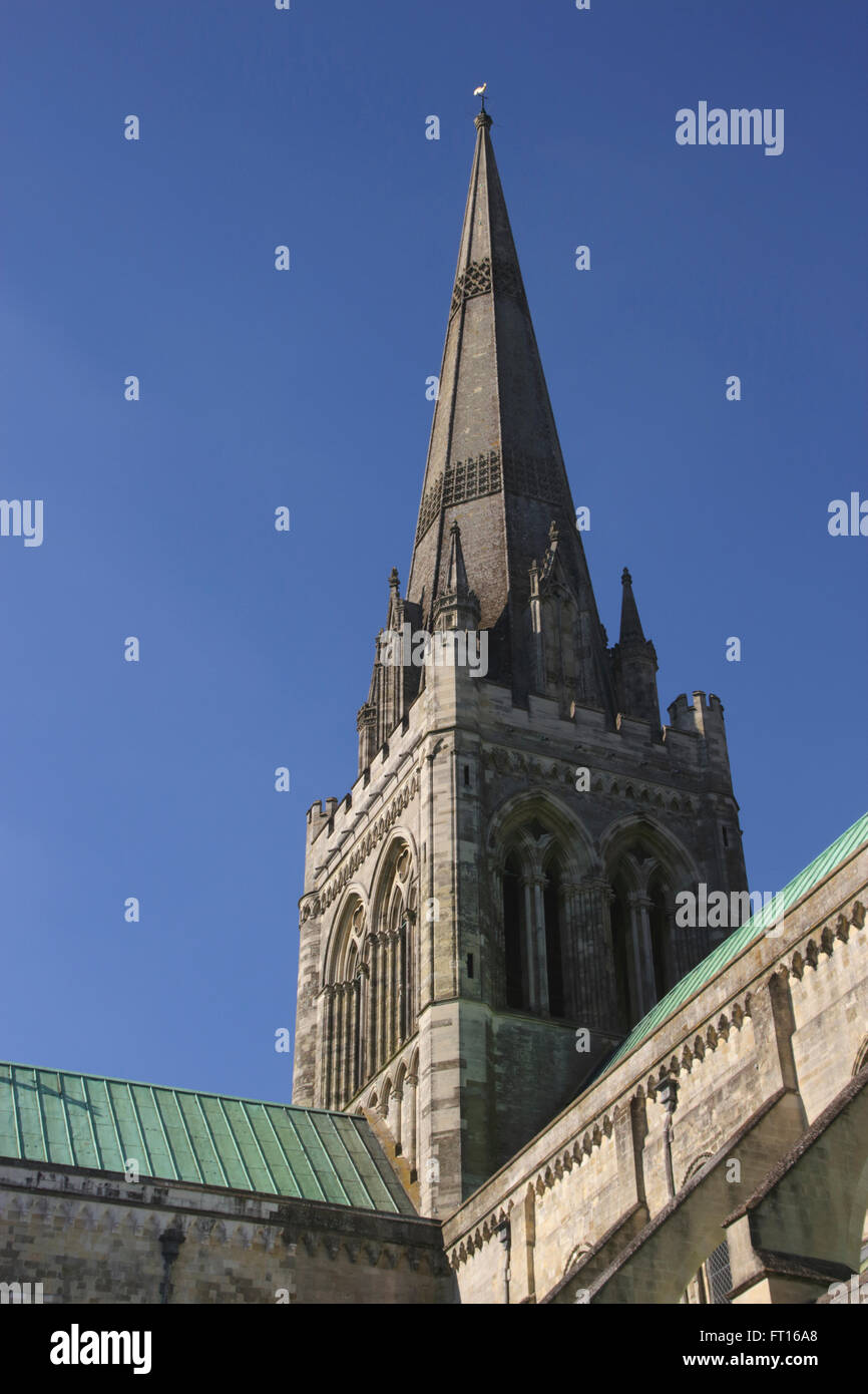 Spire of Chichester Cathedral West Sussex Stock Photo