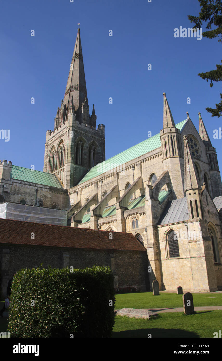 Chichester Cathedral and spire West Sussex Stock Photo