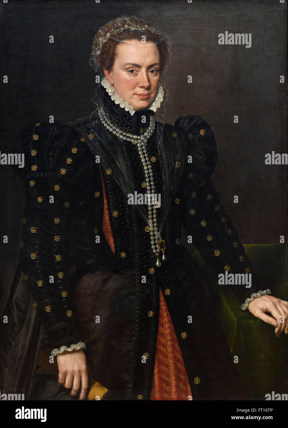 Anthonis Mor (1516/20 Utrecht-1575/76 Antwerp), Duchess Margaret of Parma (1522-1586). circa 1562. Stock Photo