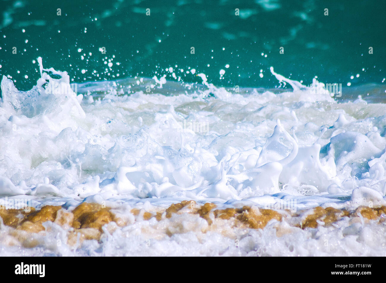 Sea Waves Foam White Sand Ocean Fast Shutter Speed Cool Explosion