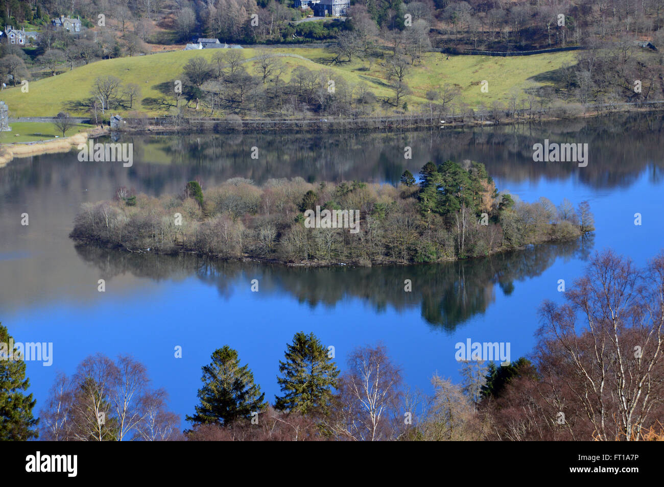 The Island in the Middle of Grasmere Lake in the Lake District National