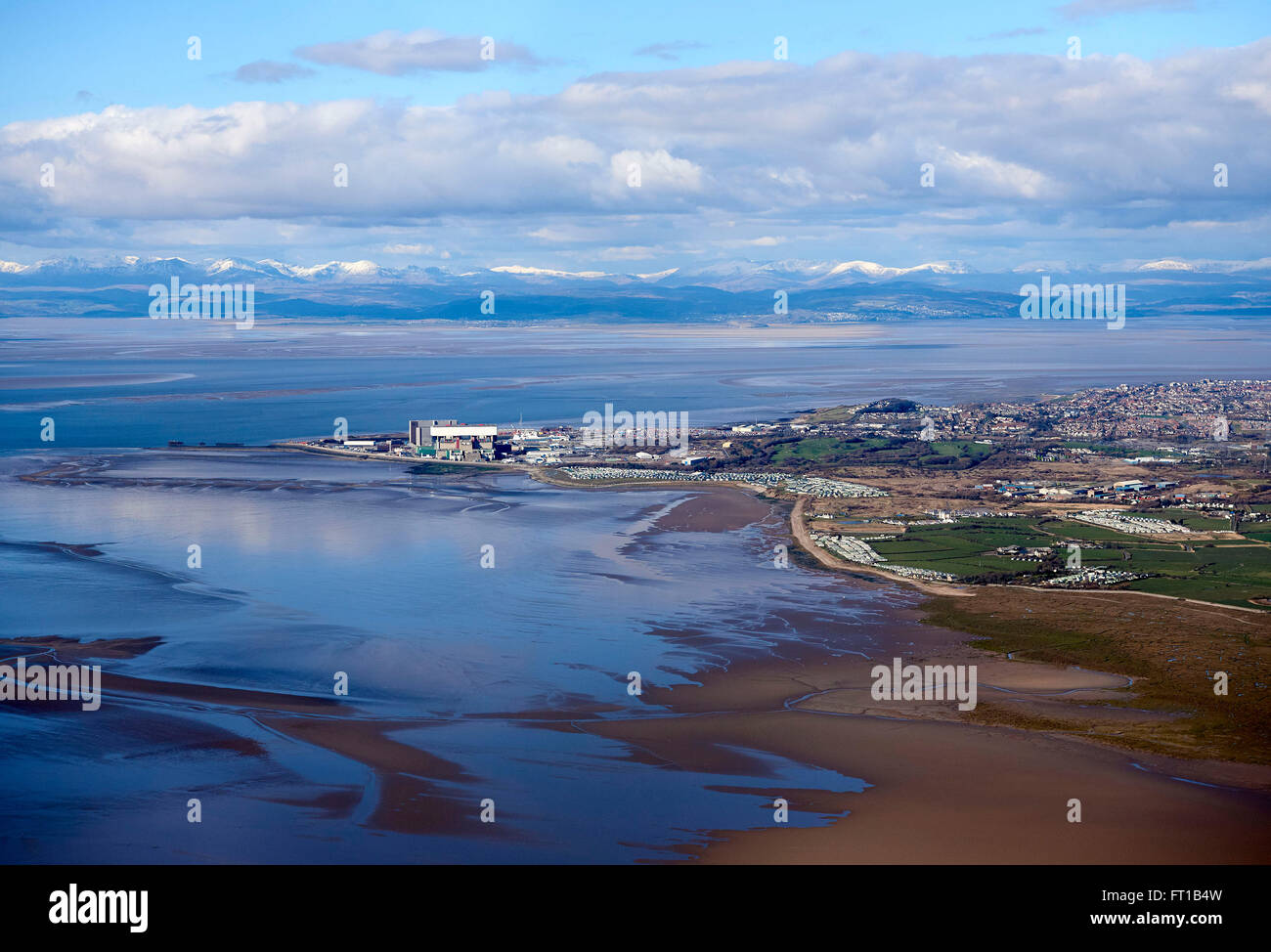 Heysham Nuclear Power Station, with Morecambe Bay and the Lake Stock