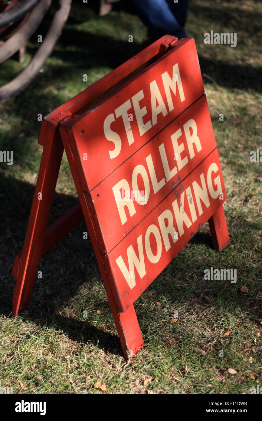 STEAM ROLLER WORKING Stock Photo