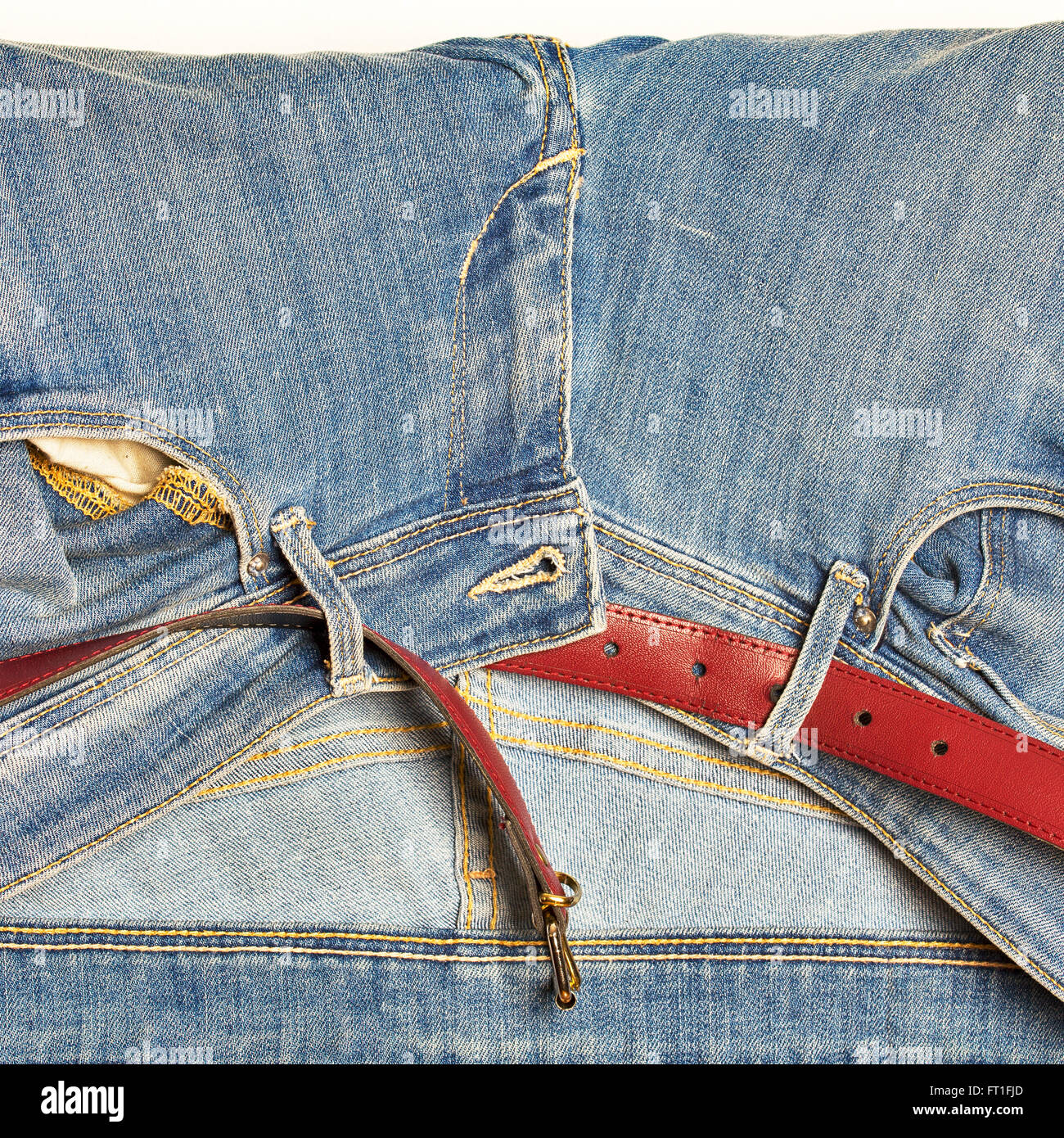 Jeans with Belt Stock Photo Alamy